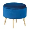 New Wohnen Gepolsterter Hocker in Blau & Gold - Chasmarin