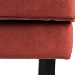 New Wohnen Gepolsterter Hocker in Rotbraun Samt - Enzing