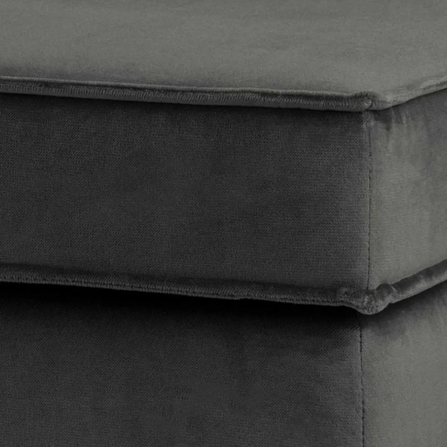 Clearance Wohnen Gepolsterter Hocker mit Samt Anthrazit - Ertrego