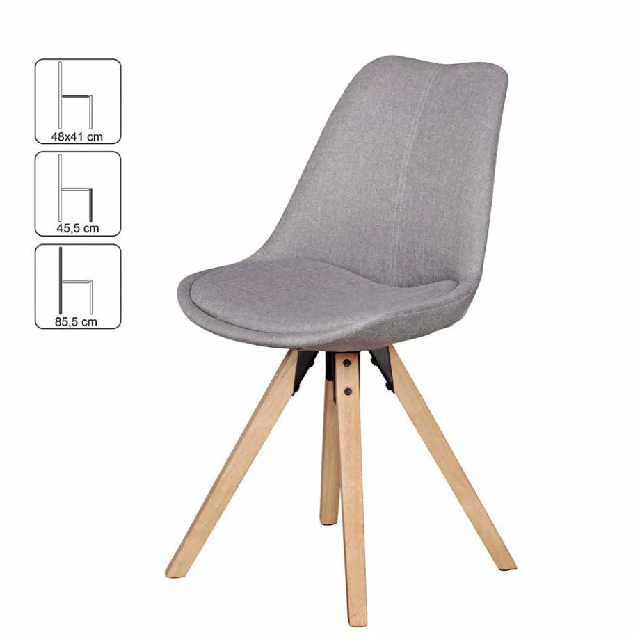 New Wohnen Gepolsterter Schalenstuhl Charisse mit Stoffbezug (2er Set)