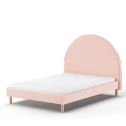 Best Wohnen Gepolstertes Bett mit Boucle Bezug in Rosa - Skylab