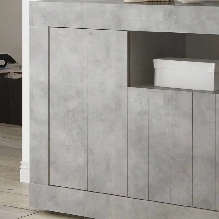 Wohnen Geradlinige Kommode in Beton Nachbildung - Korlin