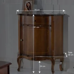 Best Wohnen Gerundete Kommode im Barock Stil Dentro mit Nussbaum Furnier