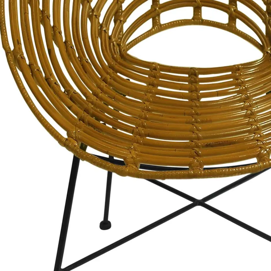 Best Wohnen Gerundeter Designstuhl aus Rattan Geflecht Natur - Makan