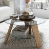 Discount Wohnen Glas Couchtisch mit Zusatzablage - Lasalinas