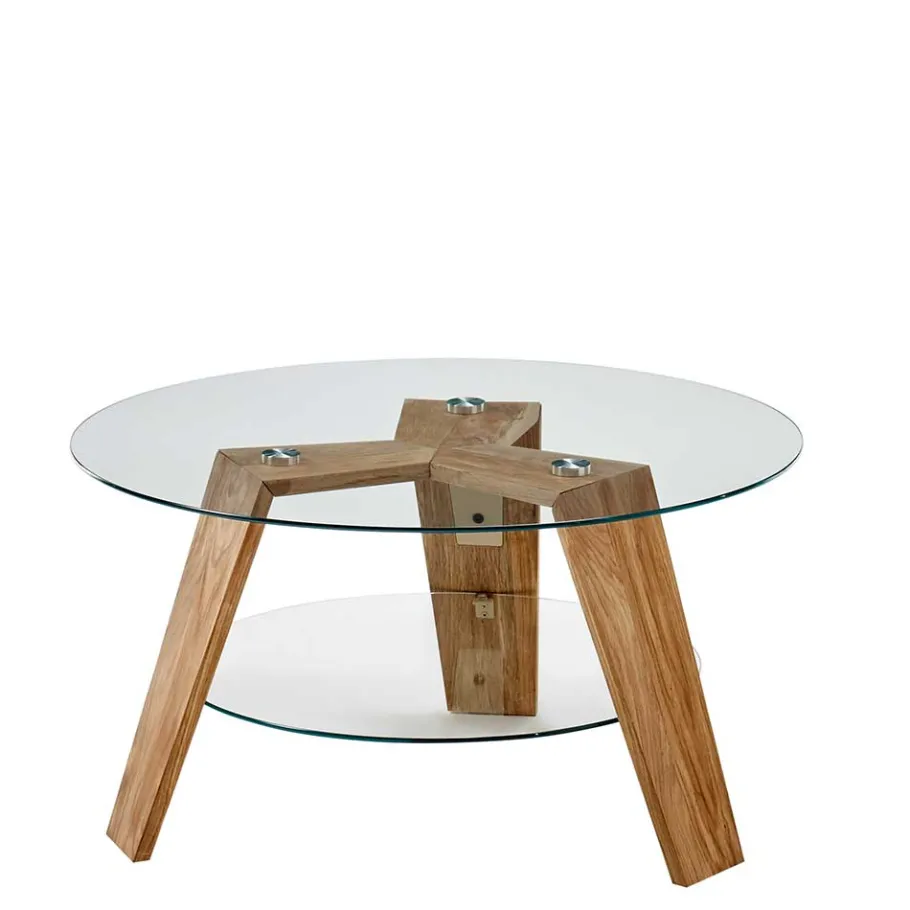 Discount Wohnen Glas Couchtisch mit Zusatzablage - Lasalinas