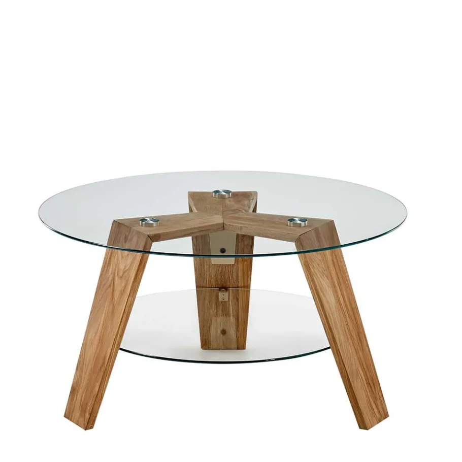 Discount Wohnen Glas Couchtisch mit Zusatzablage - Lasalinas