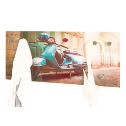 Clearance Wohnen Glas Garderobe mit Motorroller Fotodruck - Fleppos