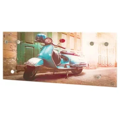 Clearance Wohnen Glas Garderobe mit Motorroller Fotodruck - Fleppos