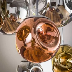 Sale Wohnen Glas Hängeleuchte in Gold & Altsilber & Kupfer - Donabella
