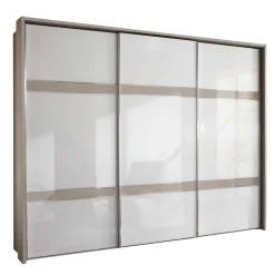 Outlet Wohnen Glas Schwebetüren Schrank in Weiß & Grau - Pruducia