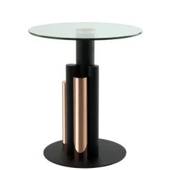 Clearance Wohnen Glas-Beistelltisch in Schwarz mit Rosegold - Charisse