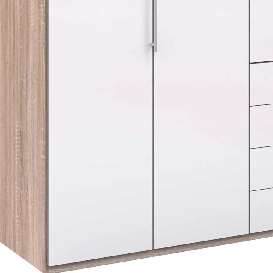 Clearance Wohnen Glasfront Kombi-Kleiderschrank in Weiß - Bosays