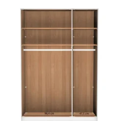 Clearance Wohnen Glasfront-Schlafzimmerschrank in Dunkelbraun - Hung