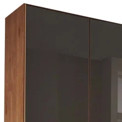 Clearance Wohnen Glasfront-Schlafzimmerschrank in Dunkelbraun - Hung