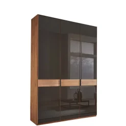 Clearance Wohnen Glasfront-Schlafzimmerschrank in Dunkelbraun - Hung