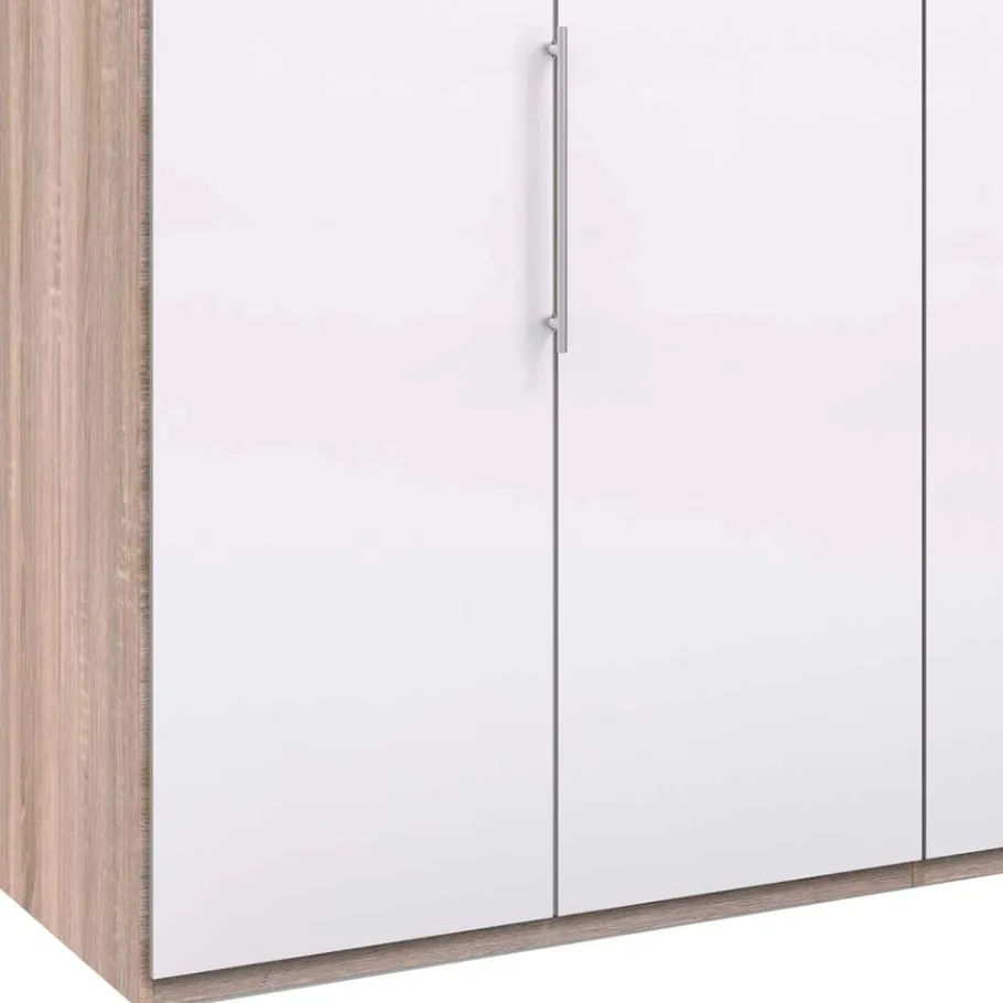 Clearance Wohnen Gleittüren-Schrank mit Glasfront in Weiß - Bosays