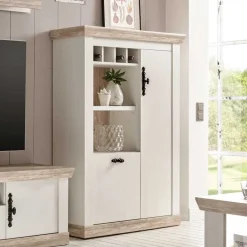 Clearance Wohnen Günstiges Highboard im Scandi Chic Nedita in Weiß