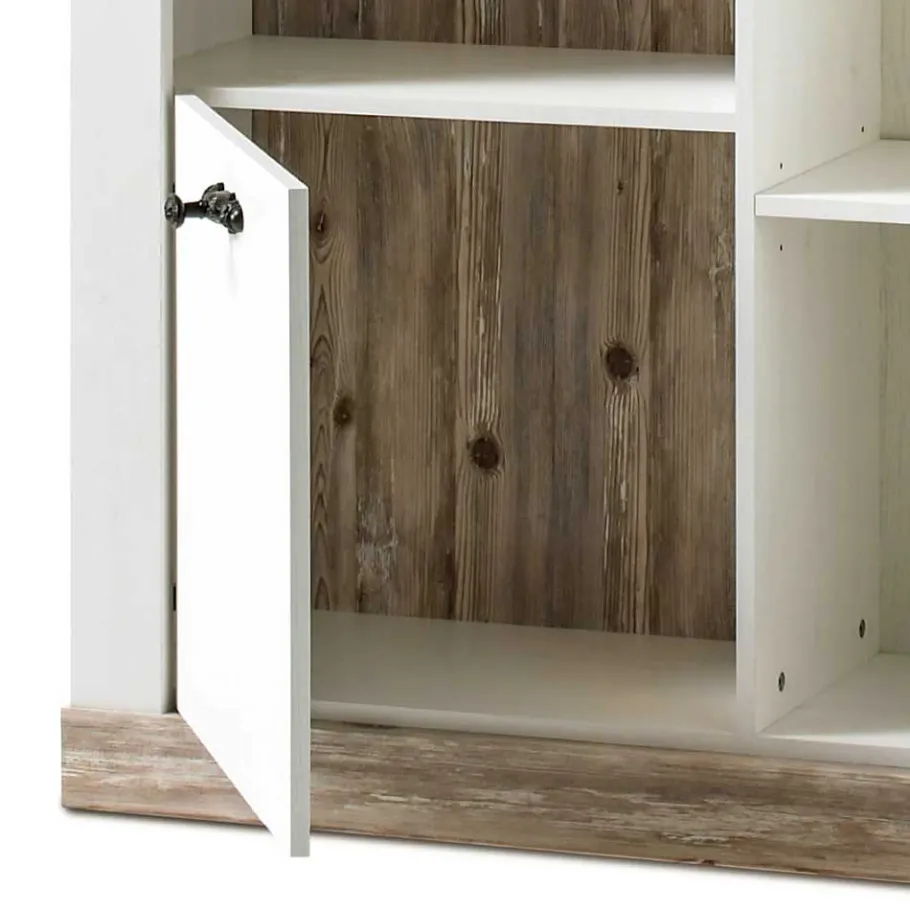 Clearance Wohnen Günstiges Highboard im Scandi Chic Nedita in Weiß