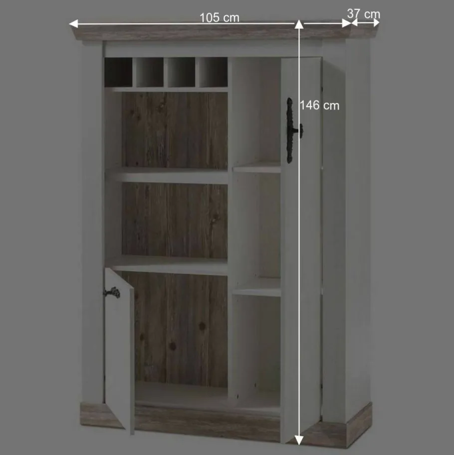 Clearance Wohnen Günstiges Highboard im Scandi Chic Nedita in Weiß