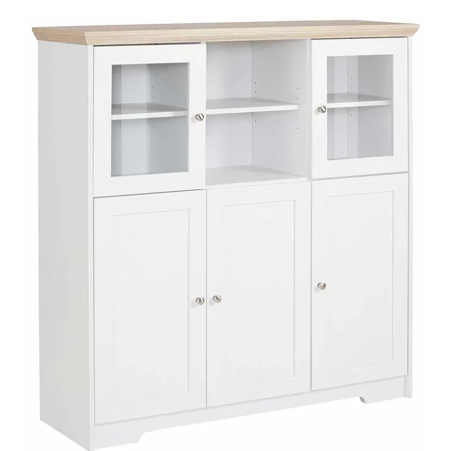 Discount Wohnen Günstiges Landhaus Highboard 125x125x35 - Akedra