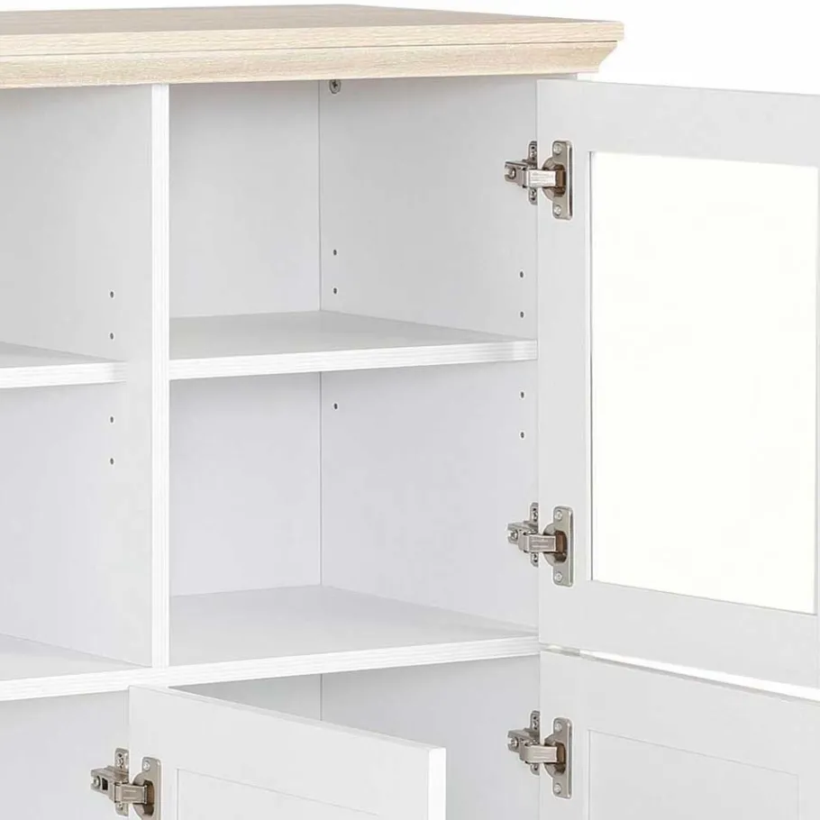 Discount Wohnen Günstiges Landhaus Highboard 125x125x35 - Akedra