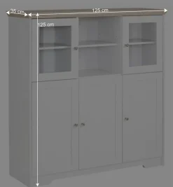 Discount Wohnen Günstiges Landhaus Highboard 125x125x35 - Akedra