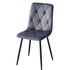 Sale Wohnen Graue Esszimmerstühle aus Samt - Epos (4er Set)