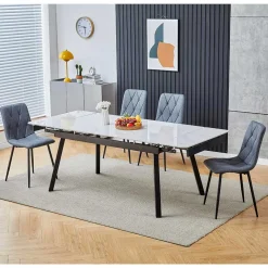 Sale Wohnen Graue Esszimmerstühle aus Samt - Epos (4er Set)