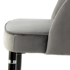 Outlet Wohnen Graue Samtstühle mit Eisenbeinen - Viarolia (2er Set)