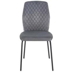 New Wohnen Graue Samtstühle mit Gestell aus Metall - Sharkas (2er Set)