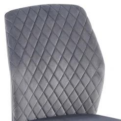 New Wohnen Graue Samtstühle mit Gestell aus Metall - Sharkas (2er Set)
