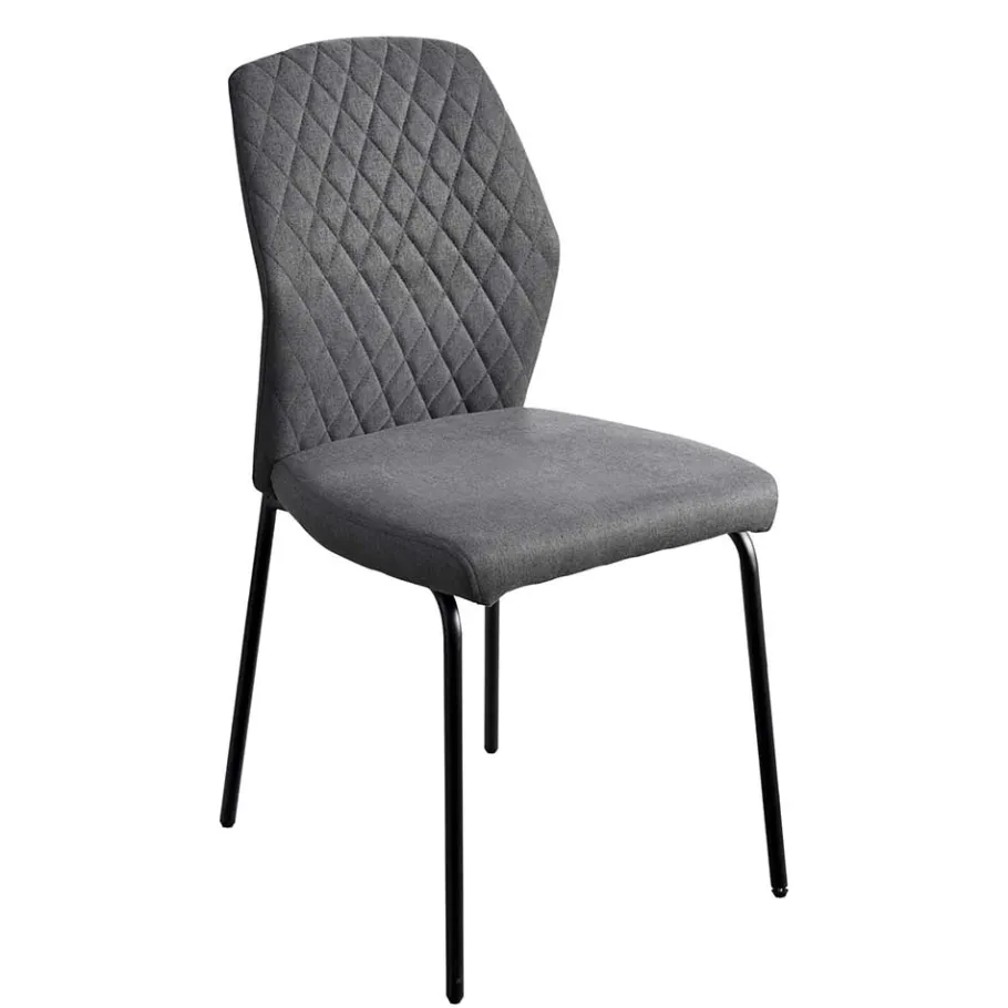 Outlet Wohnen Graue Stoffstühle modern - Lenox (4er Set)