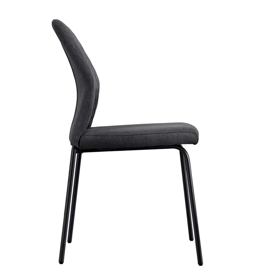 Outlet Wohnen Graue Stoffstühle modern - Lenox (4er Set)