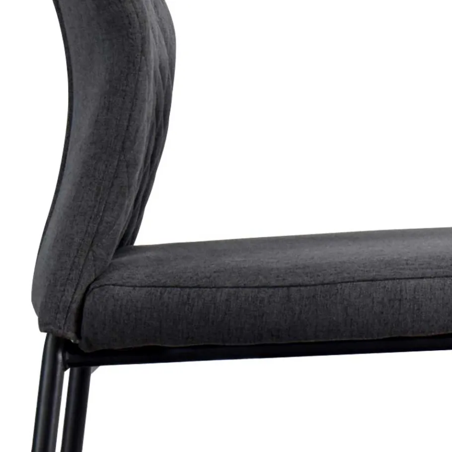 Outlet Wohnen Graue Stoffstühle modern - Lenox (4er Set)
