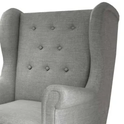 Best Wohnen Grauer Ohrenbackensessel im Skandi Design - Jagoz