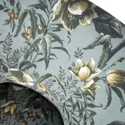 New Wohnen Grauer Polstersessel mit Blumen Muster Melissa im Retro Look
