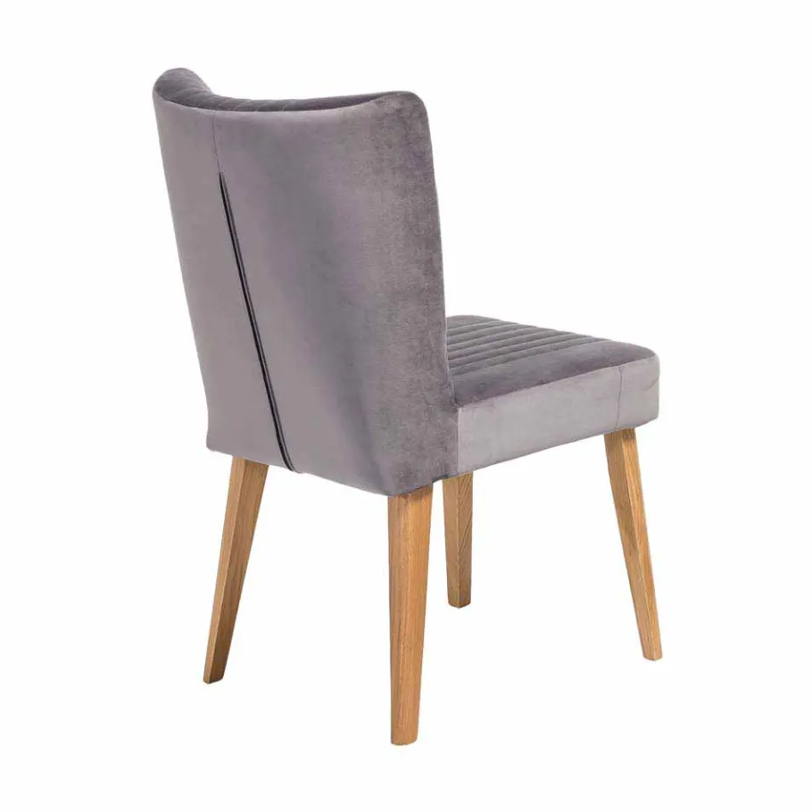 Wohnen Grauer Polsterstuhl Pyra im Mid Century Design (2er Set)
