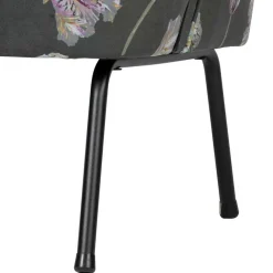 Best Wohnen Grauer Samt Sessel mit Tulpen Lila - Kiyoshi