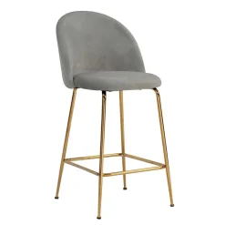 Sale Wohnen Grauer Samt-Barstuhl im Retro Look - Hovalta (2er Set)