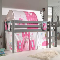 Clearance Wohnen Graues Prinzessin Hochbett mit Tunnel - Lasito