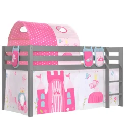 Clearance Wohnen Graues Prinzessin Hochbett mit Tunnel - Lasito