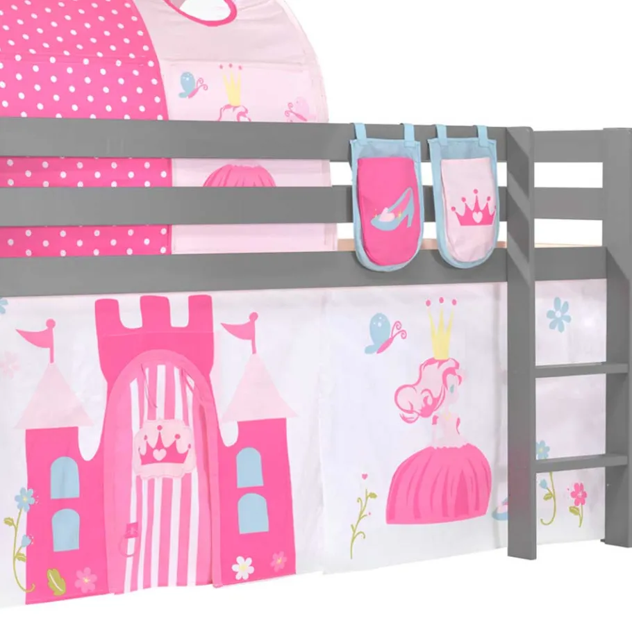 Clearance Wohnen Graues Prinzessin Hochbett mit Tunnel - Lasito