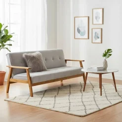 Clearance Wohnen Graues Sofa mit Holzgestell Eiche - Florynn