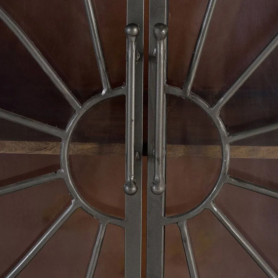 Wohnen Große Design Kommode mit Glas Metalltüren - Everton