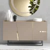 Discount Wohnen Große Kommode in Taupe mit Spiegel in Bronze - Fashiona