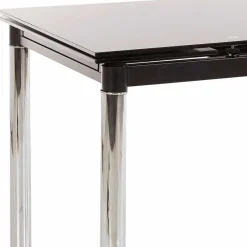Hot Wohnen Großer Ausziehtisch aus Schwarzglas & Chrom - Tedyra