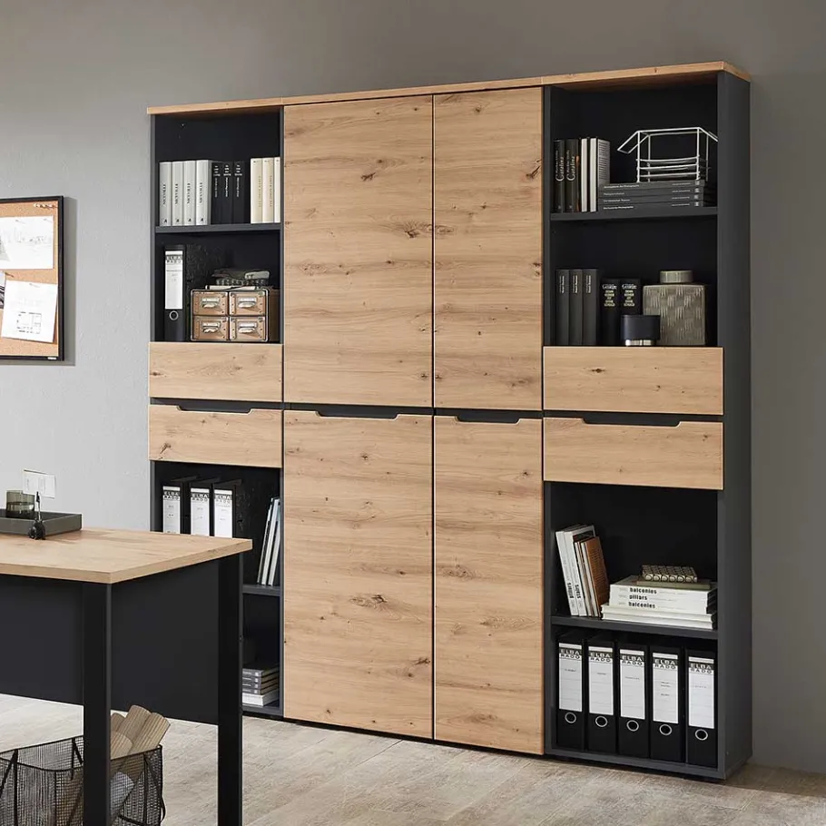 New Wohnen Großer Officeschrank mit Doppeltür - Kuetra