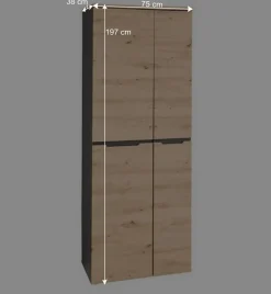 New Wohnen Großer Officeschrank mit Doppeltür - Kuetra