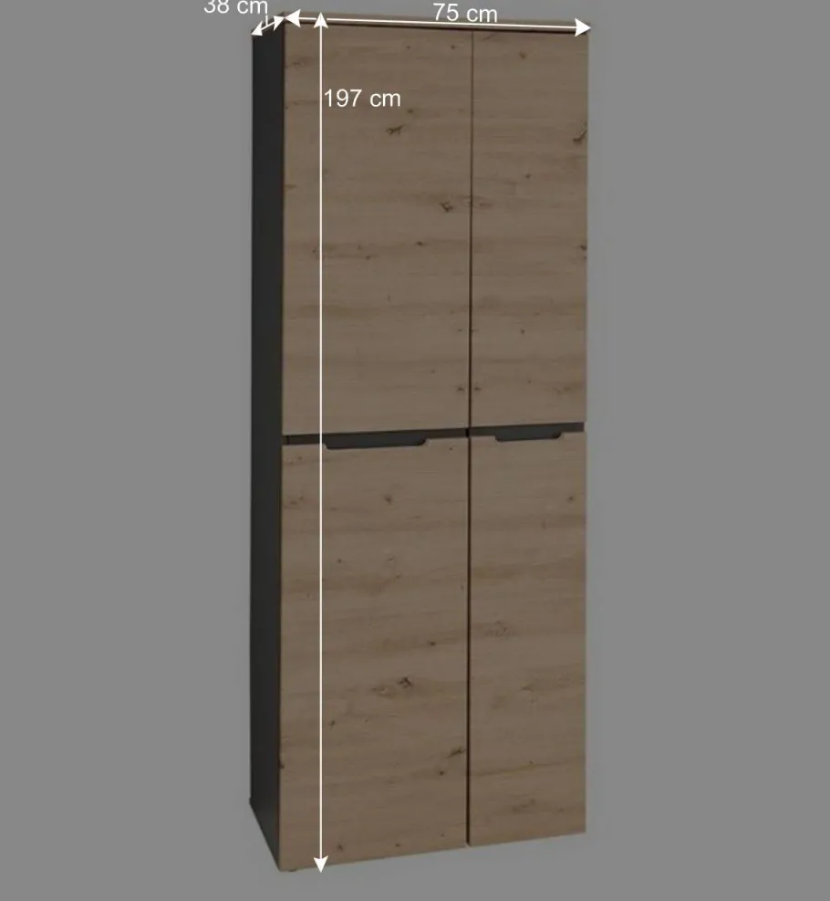 New Wohnen Großer Officeschrank mit Doppeltür - Kuetra